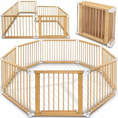 7,2 Meter Laufgitter weiß xxl klappbar inkl. Tür, bestehend aus 8 Elementen, individuell formbar Image