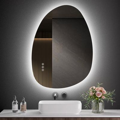 S'afielina - Badspiegel mit Beleuchtung 75×55cm led Touch Schalter Wandspiegel 3 Lichtfarben und Image
