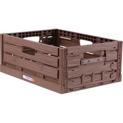 Stabile Klappbox in Holzoptik 40 x 30 x 16,3cm ( 16 l ) Stapelbare Lagerkisten - Faltbarer