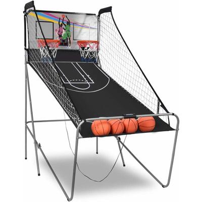 COSTWAY elektrischer Baskeltballständer klappbar, Basketballautomat mit 4 Bällen, Luftpumpe & 8