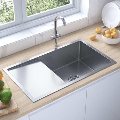 Küchenspüle Handgemachte Einbauspüle Spülen mit 1 Becken Spülbecken Edelstahl DE88562 Image