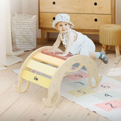Kletterrampe aus Holz, 74x41x38,5 cm, Mehrfarbig, Spielzeug für Baby & Kleinkind - Joyz