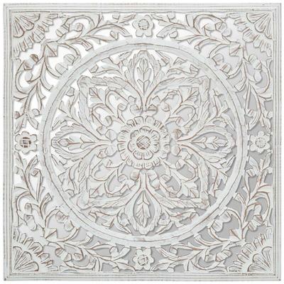 Wanddekoration Fanny - geschnitztes Holz mit Spiegel 58 × 58 cm Atmosphera créateur d'intérieur Image