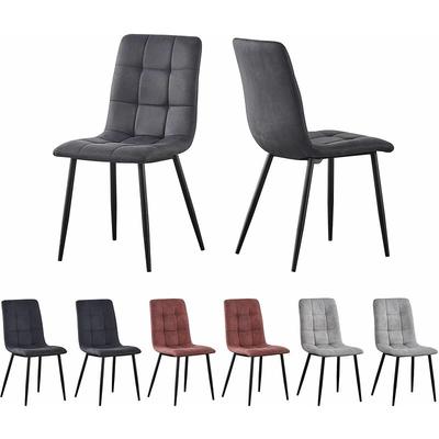 MCCDirect Esszimmerstuhl Henri im 2er Set aus Kunstvelourleder mit Metallbeinen, Designerstuhl, Image
