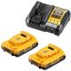 DCB1104D2-QW Akku-Kit (2x 18V/2Ah plus DCB1104) - Dewalt