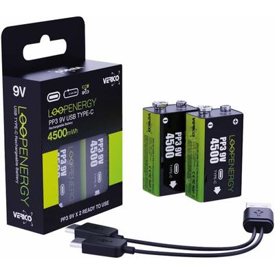 Li-Ion-Akku LoopEnergy 9 V-Blockakku, 500mAh, 2 Stück - Verico