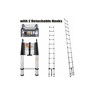 Dayplus - Teleskopleiter ausziehbar 16.5FT 5M Höhe Anlege- Klappleiter 150kg Belastbarkeit Image