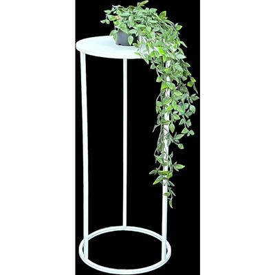 Blumenhocker Metall Weiß Rund 70 cm Blumenständer Beistelltisch 96483 l Blumensäule Modern