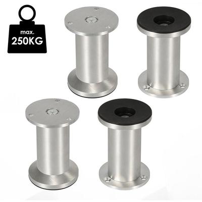 4X Möbelfüße Schreibtischfüße Hotel Sockelfüße Couch Möbelfuß Verstellbar-Aluminium-150mm Image