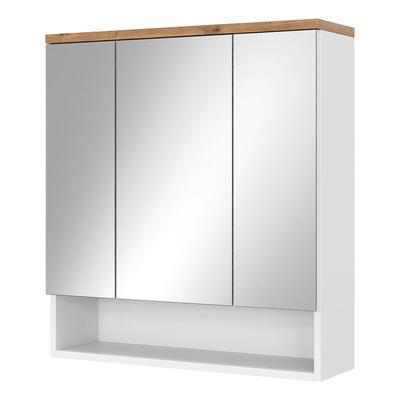 Badspiegelschrank Eden, Weiß, 70 x 77.5 cm mit 3 Türen, Vicco Image