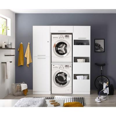 Respekta - Waschmaschinenschrank Trockner Schrank Wäscheschrank 167 cm Weiß Clara