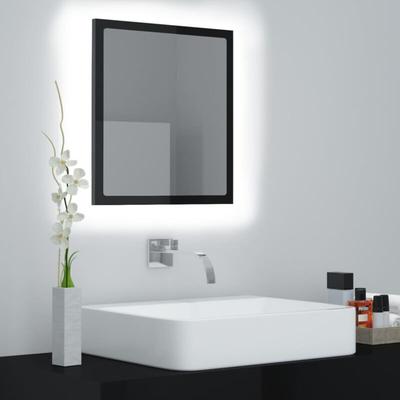 Maisonchic - LED-Badspiegel,Wandspiegel,Badzimmer Spiegel Hochglanz-Schwarz 40x8,5x37 cm Acryl