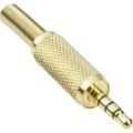 Gold - bkl Electronic 1103057 Klinken-Steckverbinder 3.5 mm Stecker, gerade Polzahl (num): 4 Stereo