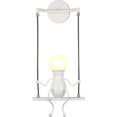 Weiß Wandlampe Metall Lampenkörper Kreative Swing Wandleuchte für Kinder ZiMMer Treppen Flur