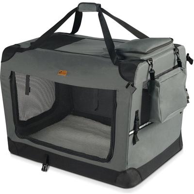 Hundebox faltbar, Hundetransportbox robust für Katze & Hunde 82x60x60 cm xl Grau - Vounot