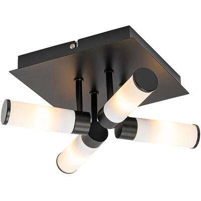 Moderne Badezimmer-Deckenleuchte schwarz 4-flammig IP44 - Bath Image