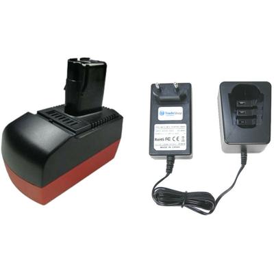 Trade-shop - Set: Ni-MH Akku 14,4V / 3000mAh + Ladegerät inkl. Netzteil ersetzt Metabo 6.25482 Image