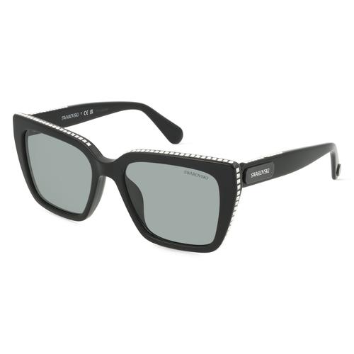 Swarovski SK6013 Damen-Sonnenbrille Vollrand Butterfly Acetat-Gestell, schwarz