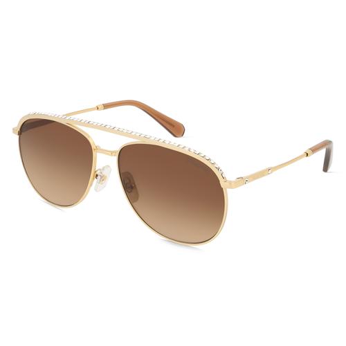 Swarovski SK7005 Damen-Sonnenbrille Vollrand Pilot Metall-Gestell, gold