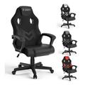 Sedia da Gioco Bigzzia Sedia da Ufficio Ergonomica - Sedia Gaming in Pelle Pu con Poggiatesta,