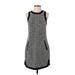 Banana Republic Casual Dress - Sheath Crew Neck Sleeveless: Gray Color Block Dresses - Women's Size 2