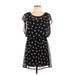 Forever 21 Casual Dress - Mini Scoop Neck Short sleeves: Black Dresses - Women's Size Small