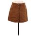 Old Navy Faux Leather Skirt: Brown Solid Bottoms - Women's Size 6