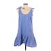 Amanda Uprichard Casual Dress - DropWaist Scoop Neck Sleeveless: Blue Solid Dresses - Women's Size Medium