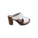 Sesto Meucci Mule/Clog: Slide Chunky Heel Boho Chic White Solid Shoes - Women's Size 10 - Open Toe