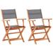 vidaXL Patio Folding Chairs Camping Chair Solid Wood Eucalyptus and Textilene