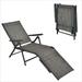 Outdoor Adjustable Chaise Lounge Chair Patio Beach Folding Recliner Lounge Grey