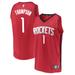 "Amen Thompson Men's Fanatics Branded Red Houston Rockets Fast Break Custom Replica Jersey - Icon Edition"