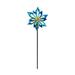 Alpine Corporation Turquoise Metal Flower Wind Spinner Garden Stake