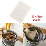 20*Reusable Food Filter Mesh Cotton Bag Juice Bean Soup Cook Purifier Unbleached