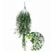 LLDI Simulation Green Plant Persian Leaf Wall Hanging Golden Bell Decoration Rattan Balcony Wall Fake Flower Hanging Basket Plant Green