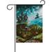 Wellsay Halloween Witch Castle Pumpkin Double Sided Polyester Garden Flag 12 X 18 Inches Winter Holiday Decorative Flag for Party Yard Home Decor