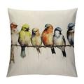 ARISTURING Watercolor Birds Pillows Decorative Throw Pillows Hand-Painted Oil Painting Rustic Birds Square Pillow Cases Cute Colorful Spring Decorations for Home Couch Sofa Outdoor