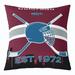 YST Teen Boys Ice Hockey Pillow Cover 22x22 inch for Boys Hockey Square Pillow Case Retro Winter Sports Cushion Cover Hockey Player Throw Pillow Cover Burgundy Red Gray(Colorado)