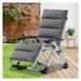 Chair Foldable Outdoor Recliner Lounge Chaise w/Detachable Cushion