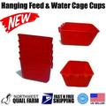 square36 Hanging Feed & Water Cage Cups Chickens Poultry 1 Pint / 16 fl. oz Rabbit Water Cup Cage Bird Food Dish Pigeon Feeding Bowl With Hook Rabbit Poultry House Drinker Quail Seed Snack Dispenser