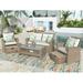 U-style Patio Furniture Set 4 Piece Outdoor Conversation Set All Weather Wicker Sectional Sofa with Ottoman and Cushions