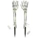 2 Pcs Plug in with Light Halloween Lawn Stake Battery Operated Outdoor Lights Skeleton Hand Stakes Props Scary