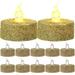 Electronic Candle Light 12 Pcs Battery Powered Lights LED Lamp Votive Candles Wedding Button Vacation