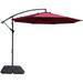 Kozyard 10 Large Outdoor Patio Umbrella with Base Offset Cantilever Hanging Market Style Ideal for Balcony Patio Table Garden Terrace (Burgundy Square 40 x40 )