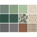 Natural Wonders Curated Quilt Fabric Bundle | Fabrics For Men And Boys | Brown Green Gray | Bugs Plants Trees Moon Stars | Various Art Gallery Fabrics (Yards)