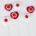 Group Of 24 Valentine Rose Heart Stems By - Assorted Red And White Heart Picks For Valentine s Day And Sweetest Day Decorations
