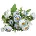1 Bouquet Artificial Flower Vintage Easy Care 10 Heads Tea Rose Faux Silk Flower for Wedding