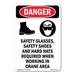 OSHA Danger Sign - Safety Glasses Safety | Decal | Protect Your Business Construction Site Warehouse & Shop Area | Made in The USA