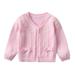 URMAGIC Girls Cardigan Sweater Buttons Long Sleeve 100% Cotton Toddler Bowknot Soft Knit Jacket