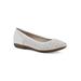 Wide Width Women's Cindy Casual Flat by Cliffs in White Burnished Smooth (Size 9 1/2 W)